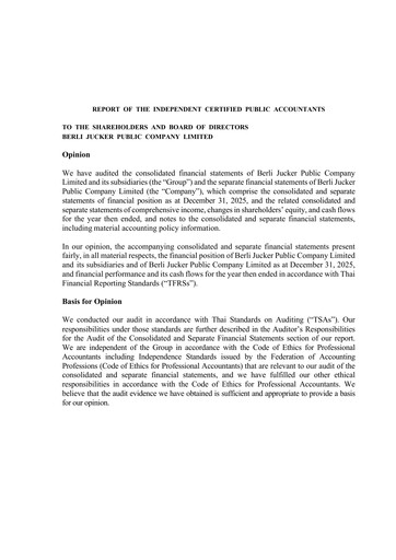 Miniature Berli Jucker (BJC) Bilan financier 2025