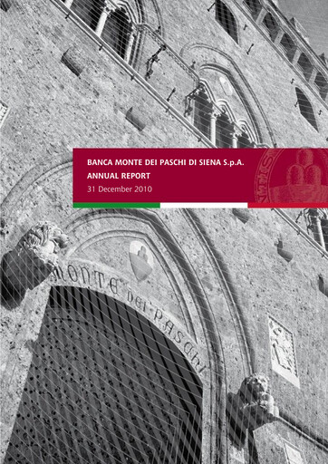 Miniature Banca Monte dei Paschi di Siena Rapport annuel 2010
