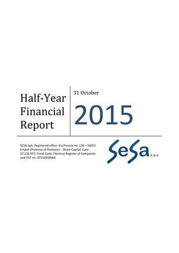 Miniature SeSa S.p.A. Rapport semestriel 2015-h1