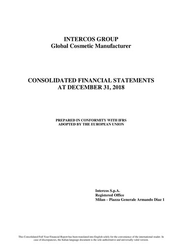 Thumbnail Intercos Financial Statement 2018