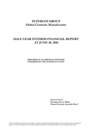 Thumbnail Intercos Half-year Report 2016-h1