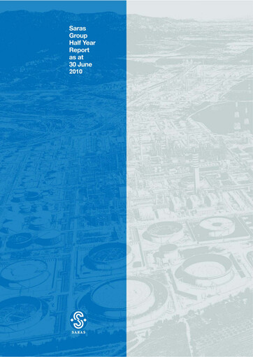 Thumbnail Saras S.p.A. Half-year Report 2010-h1