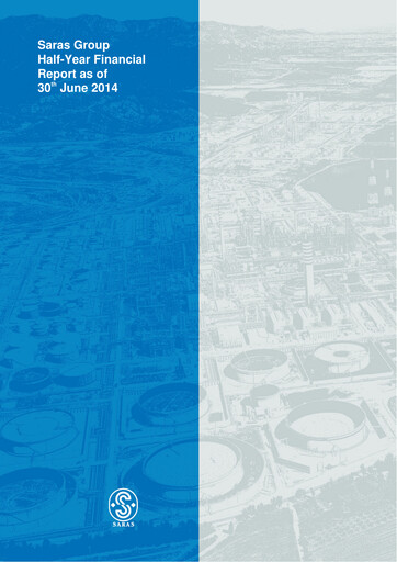 Thumbnail Saras S.p.A. Half-year Report 2014-h1