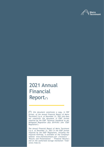 Thumbnail Maire Tecnimont Annual Report 2021