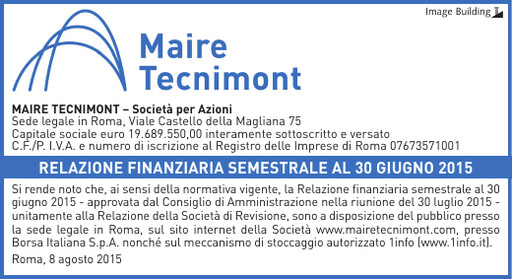 Thumbnail Maire Tecnimont Half-year Report 2015-h1