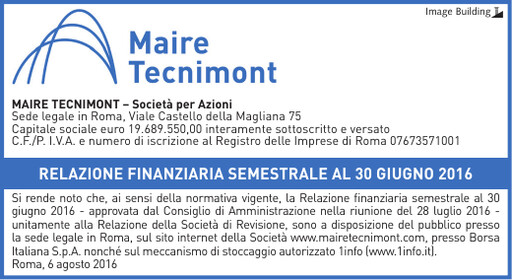 Thumbnail Maire Tecnimont Half-year Report 2016-h1