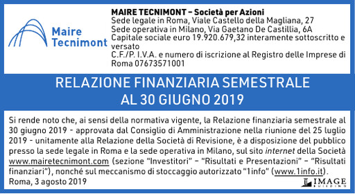 Thumbnail Maire Tecnimont Half-year Report 2019-h1