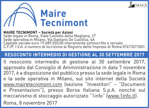 Thumbnail Maire Tecnimont Quarterly Report 2017-q3