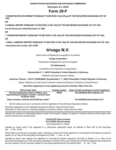 Thumbnail trivago Annual Report 2023