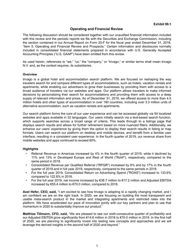 Thumbnail trivago Financial Report 2019