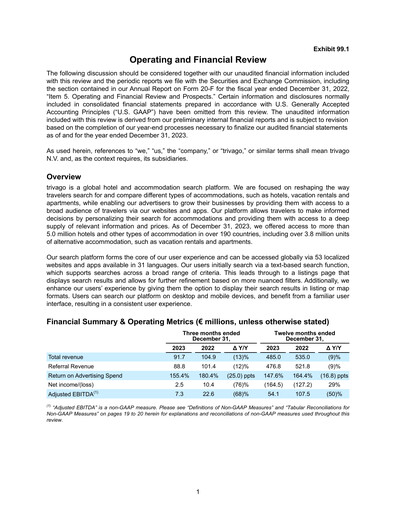 Thumbnail trivago Financial Report 2023