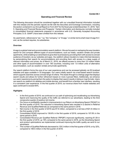 Thumbnail trivago Quarterly Report 2019-q1