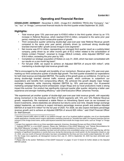 Thumbnail trivago Quarterly Report 2025-q3