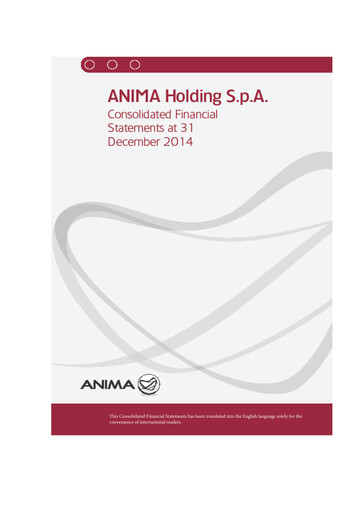 Thumbnail Anima Holding Financial Statement 2014