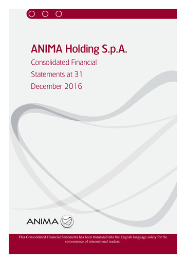 Thumbnail Anima Holding Financial Statement 2016
