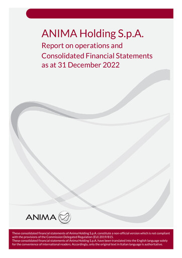 Thumbnail Anima Holding Financial Statement 2022