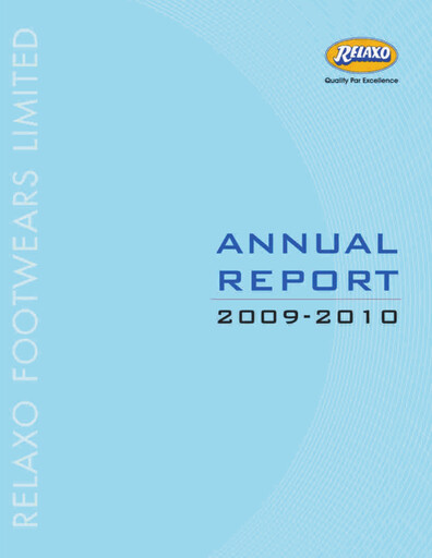 Miniature Relaxo Footwear Rapport annuel 2009-2010