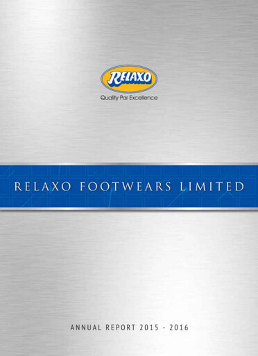 Miniature Relaxo Footwear Rapport annuel 2015-2016