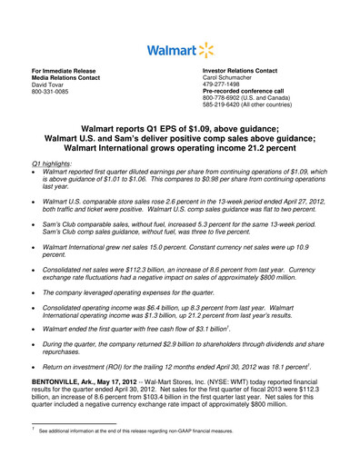 Thumbnail Walmart Quarterly Report 2013-q1