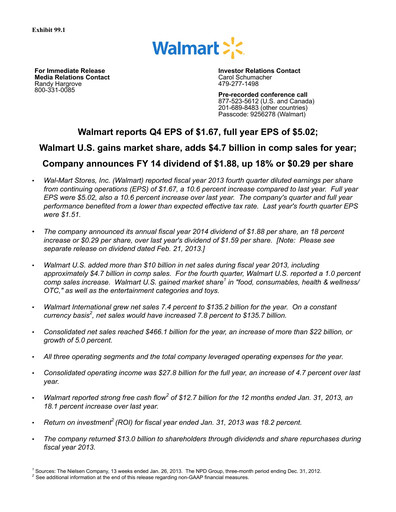 Thumbnail Walmart Quarterly Report 2013-q4