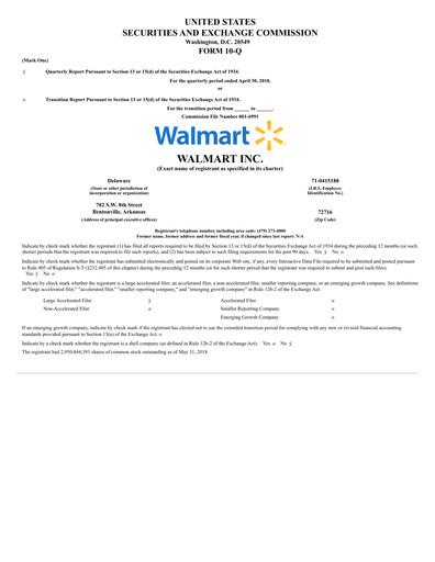 Thumbnail Walmart Quarterly Report 2018-q1