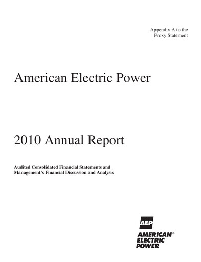 Thumbnail American Electric Power Annual Report 2010