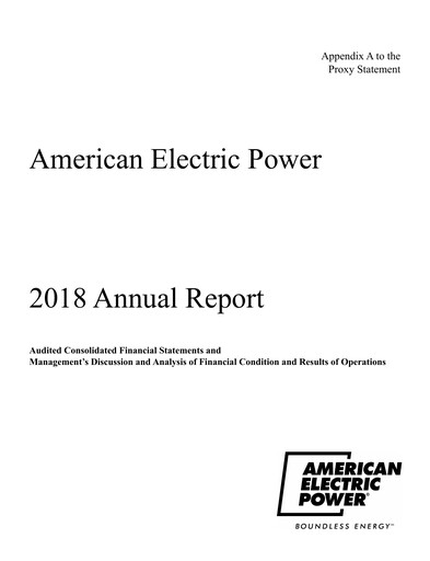 Thumbnail American Electric Power Annual Report 2018