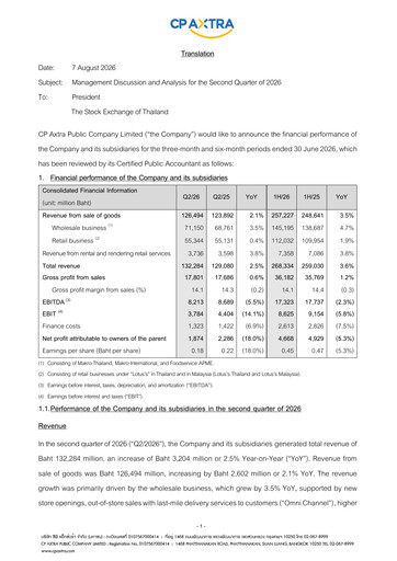 Thumbnail CP Axtra Quarterly Report 2026-q2