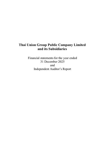 Thumbnail Thai Union Group Financial Statement 2025