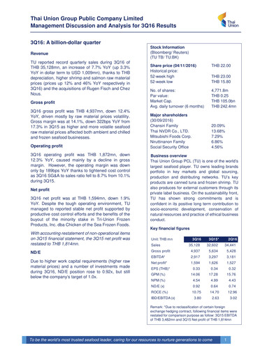 Thumbnail Thai Union Group Quarterly Report 2016-q3