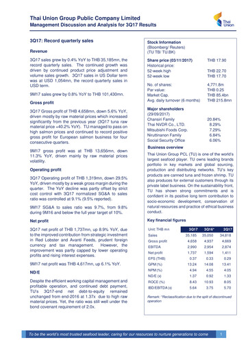 Thumbnail Thai Union Group Quarterly Report 2017-q3