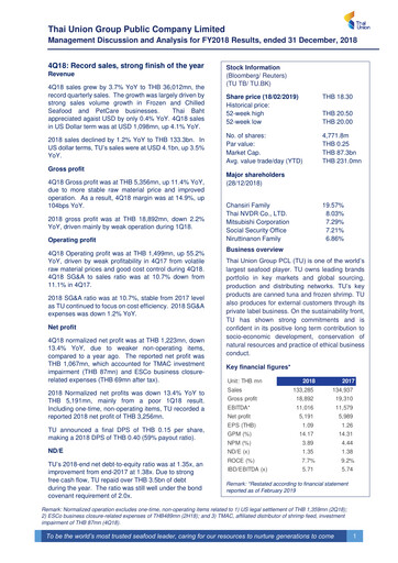 Thumbnail Thai Union Group Quarterly Report 2018-q4