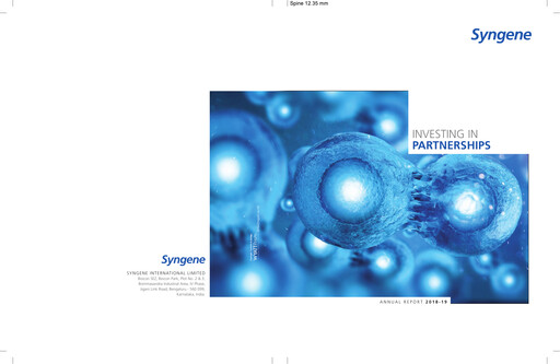 Miniature Syngene International Rapport annuel 2018-2019