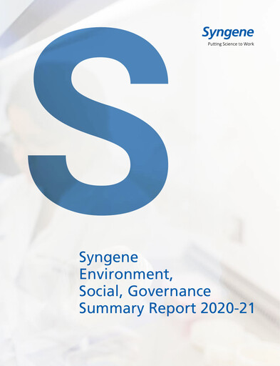 Miniature Syngene International Rapport ESG 2020-2021