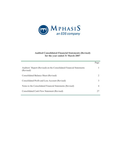 Thumbnail Mphasis
 Financial Statement fy2007