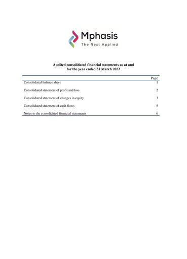Thumbnail Mphasis
 Financial Statement fy2023