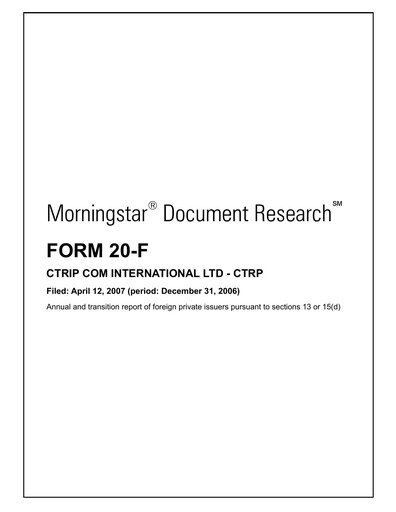 Thumbnail Trip.com Annual Report 2006