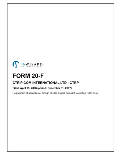 Thumbnail Trip.com Annual Report 2007