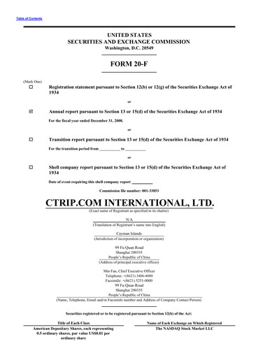 Thumbnail Trip.com Annual Report 2008