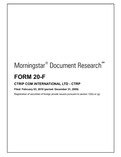 Thumbnail Trip.com Annual Report 2009