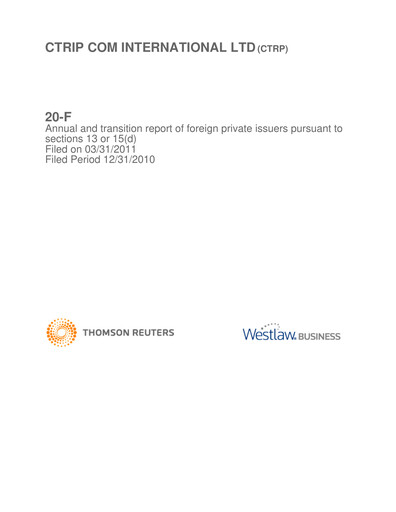 Thumbnail Trip.com Annual Report 2010