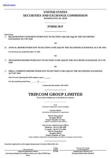 Thumbnail Trip.com Annual Report 2020