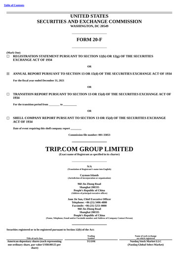 Thumbnail Trip.com Annual Report 2021