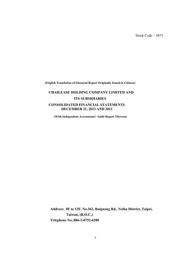 Thumbnail Chailease Holding Financial Statement 2012