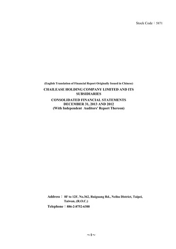 Thumbnail Chailease Holding Financial Statement 2013