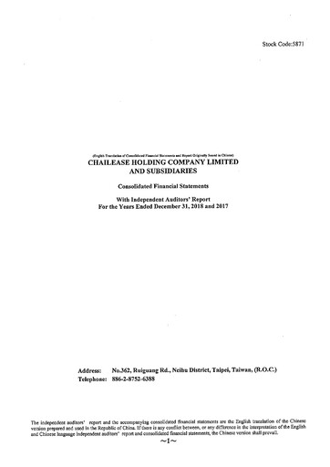 Thumbnail Chailease Holding Financial Statement 2018