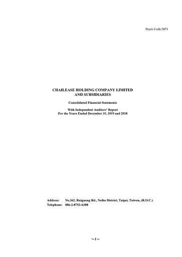 Thumbnail Chailease Holding Financial Statement 2019