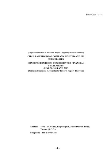 Thumbnail Chailease Holding Half-year Report 2014-h1