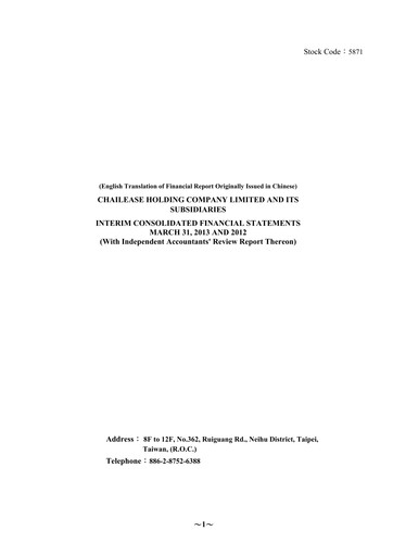 Thumbnail Chailease Holding Quarterly Report 2013-q1