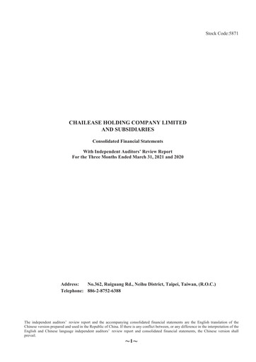 Thumbnail Chailease Holding Quarterly Report 2021-q1